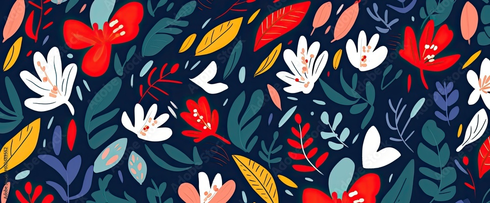 flowers and foliage colorful pattern spring summer background flowers and foliage colorful pattern spring summer background