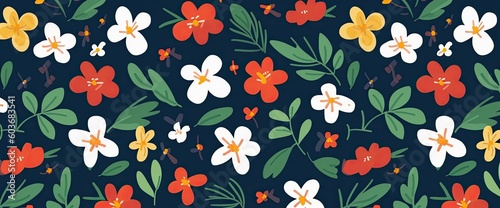 Wallpaper Mural flowers and foliage colorful pattern spring summer background Torontodigital.ca