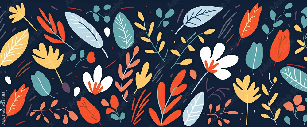 flowers and foliage colorful pattern spring summer background flowers and foliage colorful pattern spring summer background