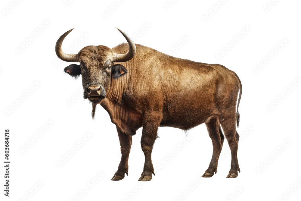 bull on a transparant background, PNG, Generative Ai bull on a transparant background, PNG, Generative Ai