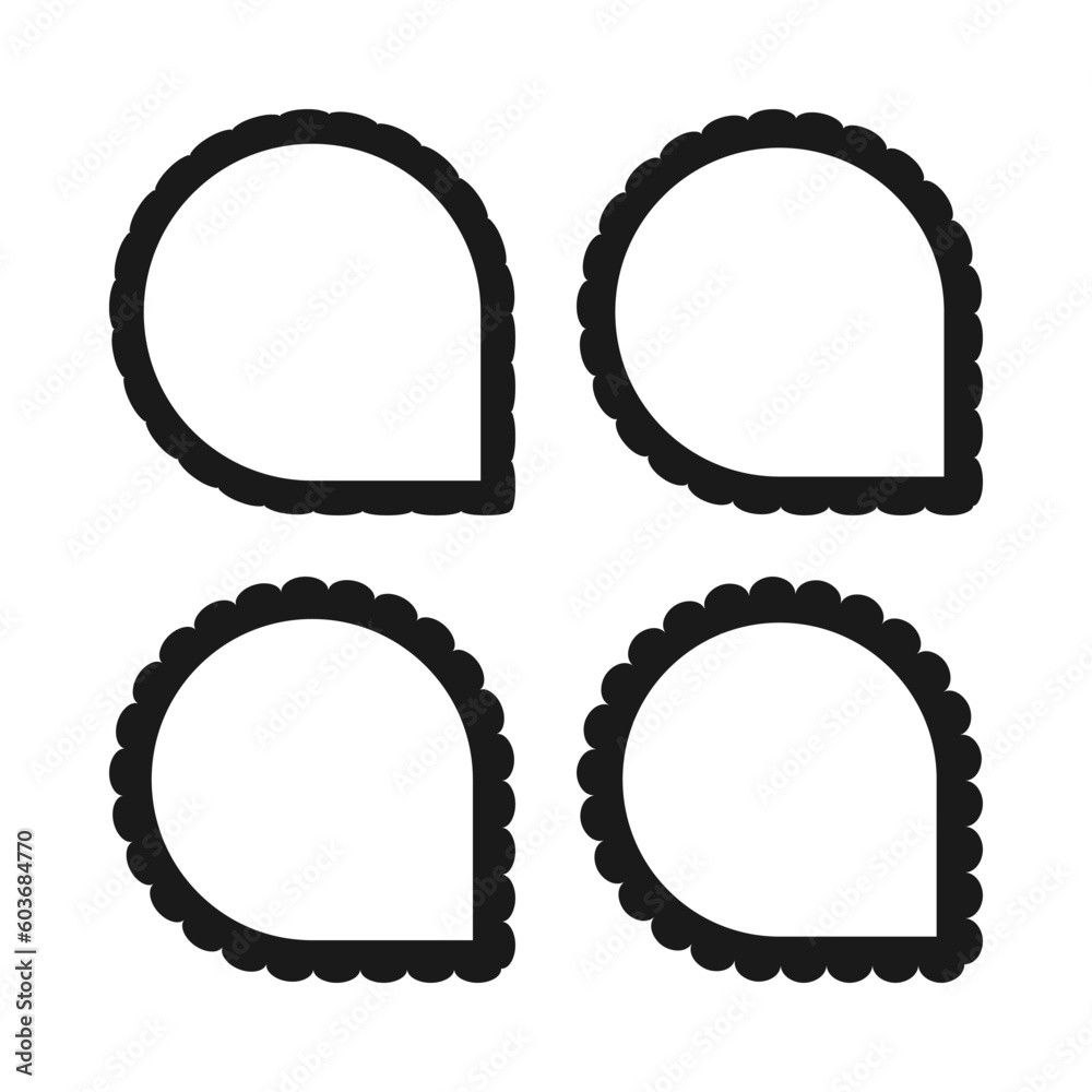 Scallop Edge Hollow One Corner Circles Scallop Edge Hollow One Corner Circles