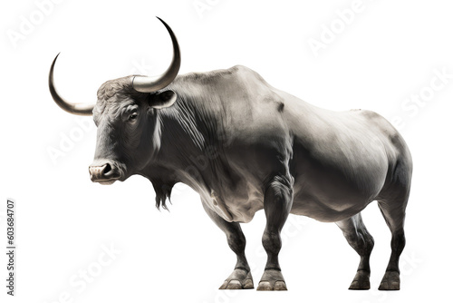 bull on a transparant background, PNG, Generative Ai