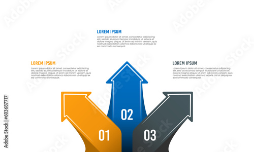 Arrow infographic 3 business options for success. Vector illustration.