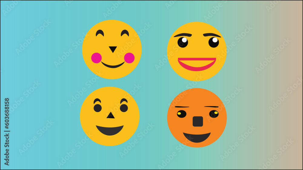 Fototapeta premium set of smile faces