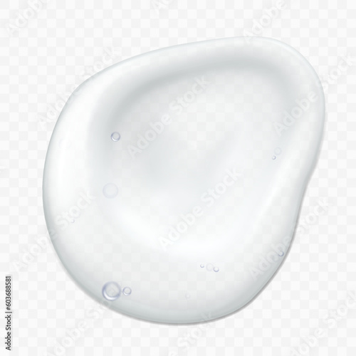 Gel texture stroke. Facial liquid creme, gel or body lotion skincare icon. Vector face cosmetic product smear swatch.