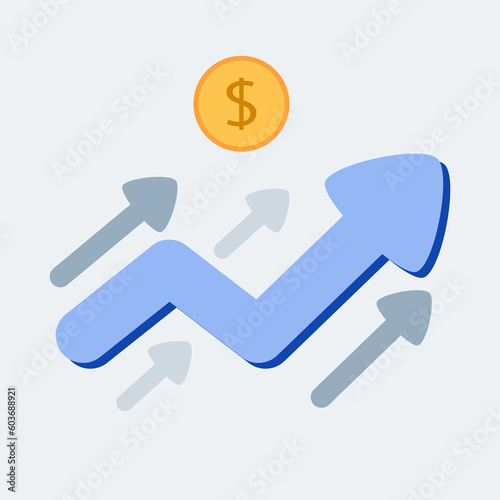 Illustration of finance economic growth.