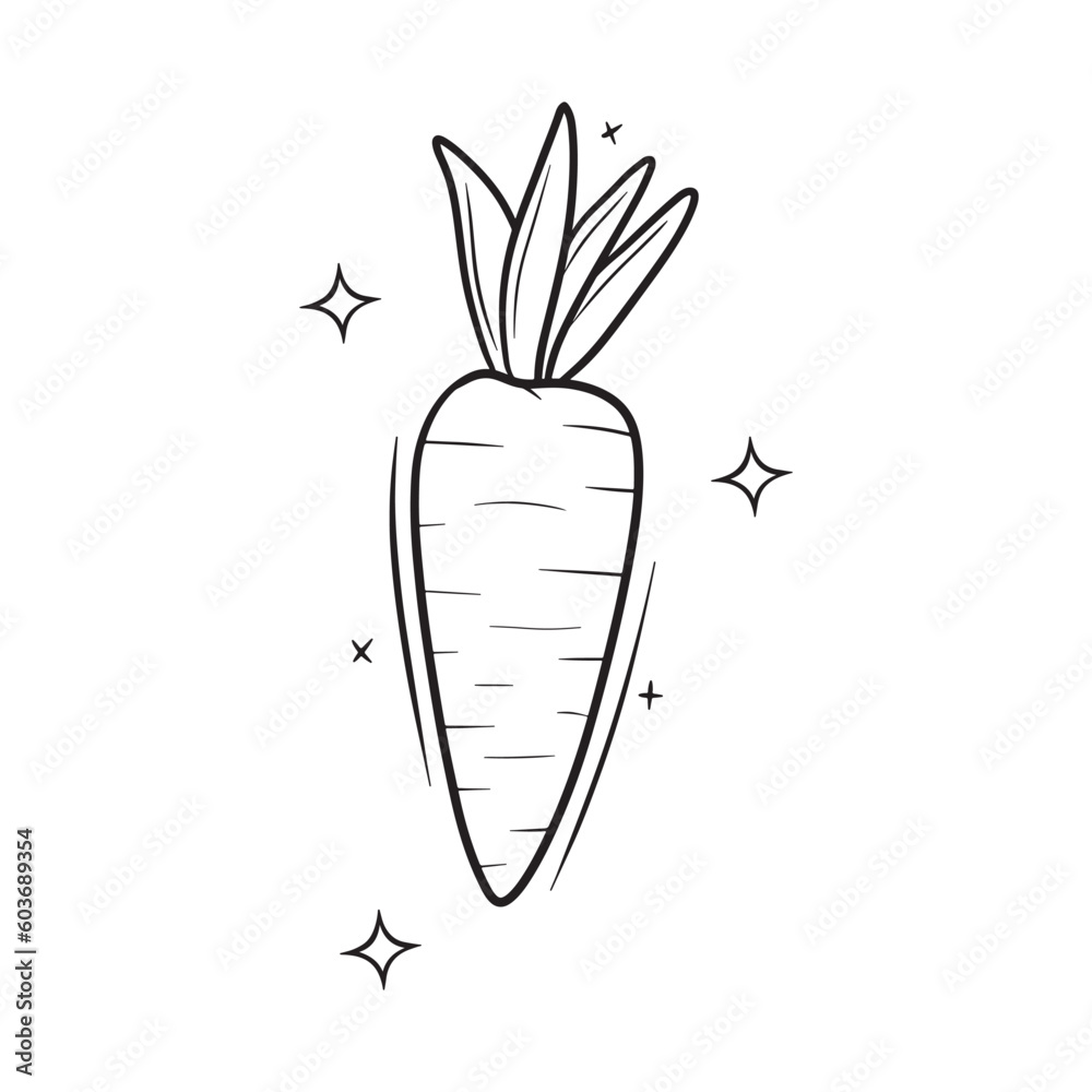 Hand Drawn Carrot. Doodle Vector Sketch Illustration Hand Drawn Carrot. Doodle Vector Sketch Illustration