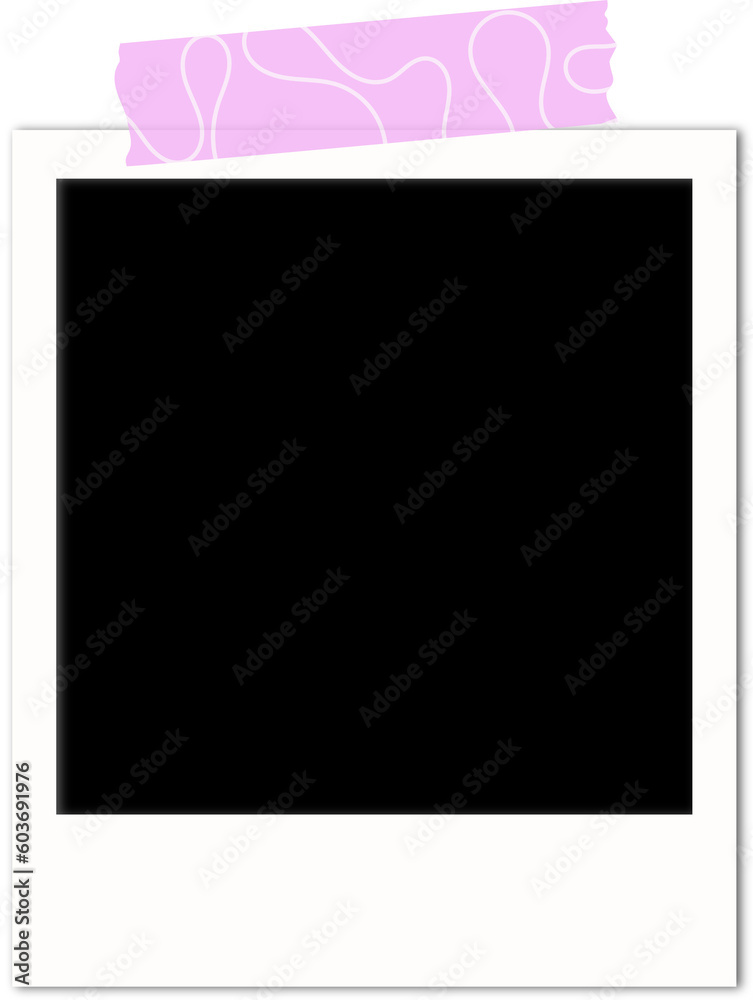 Isolated Polaroid Photo Frame with Washi Tape on transparent background Isolated Polaroid Photo Frame with Washi Tape on transparent background