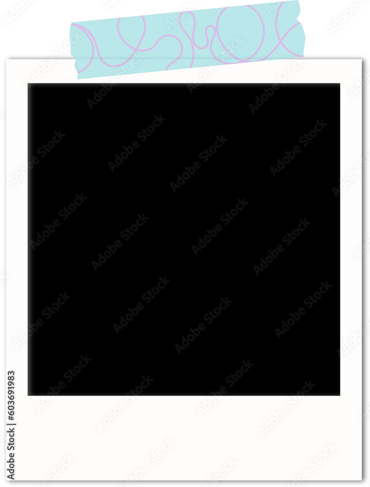 Isolated Polaroid Photo Frame with Washi Tape on transparent background Isolated Polaroid Photo Frame with Washi Tape on transparent background