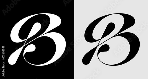 letter B monogram unique logo elegant vector