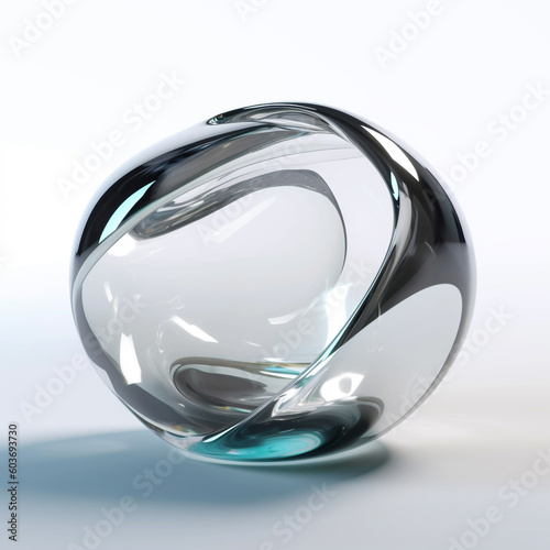 glass shape on white background 3d render