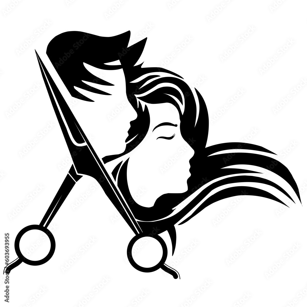 Male And Female Haircut Salon Icons