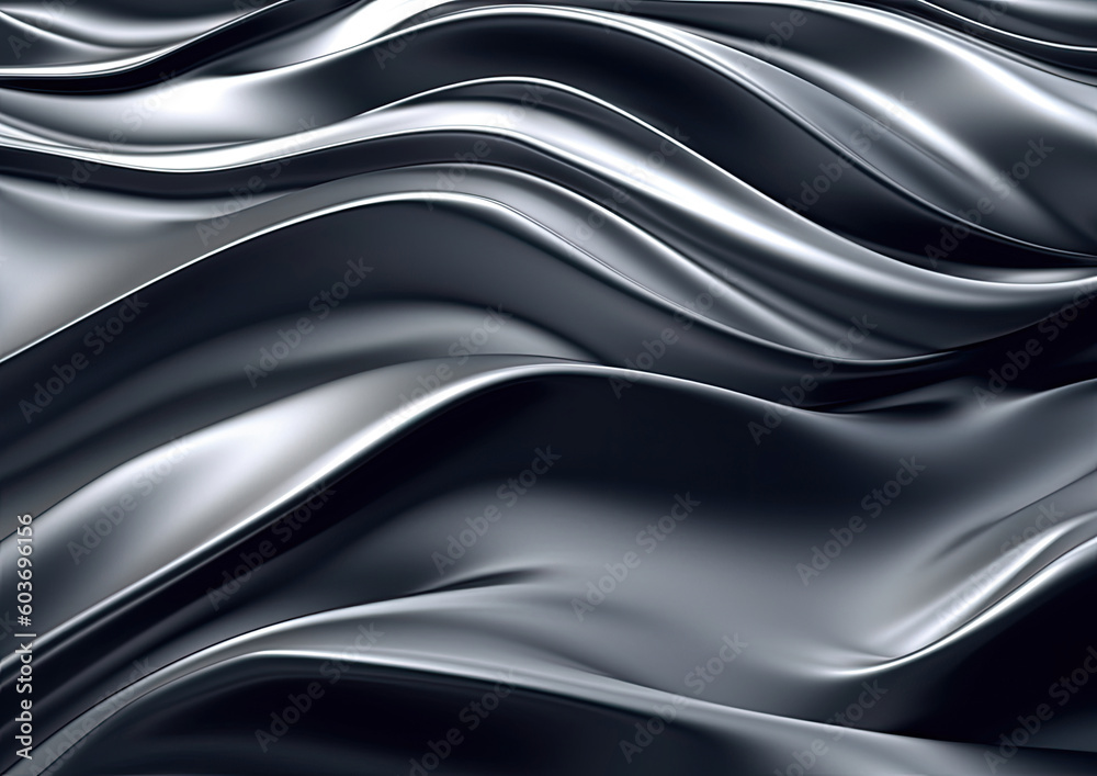 Obraz premium metal surface texture wave smooth background with silver color.