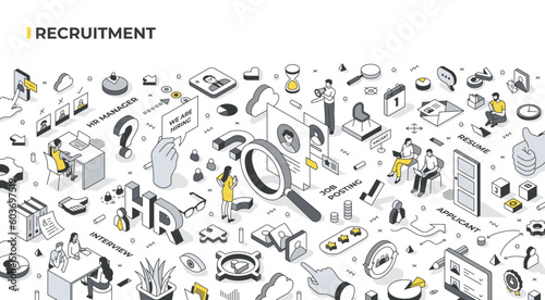 Recruitment Isometric Illustration