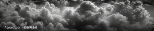 Endless cloudy atmosphere of dark black clouds. Generative AI