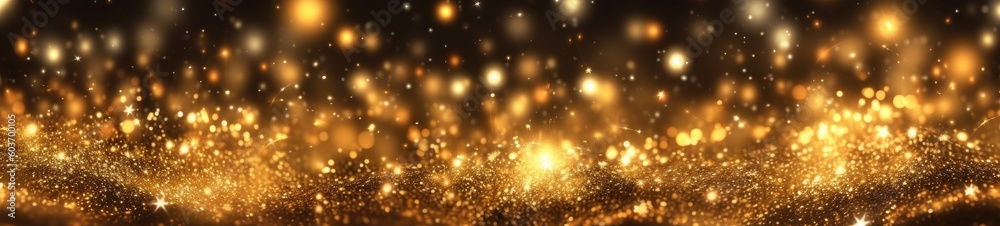 Gold nugget grains background. Many gold. Banner. Generative AI