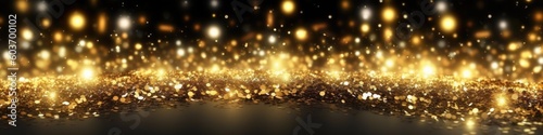 Gold nugget grains background. Many gold. Banner. Generative AI