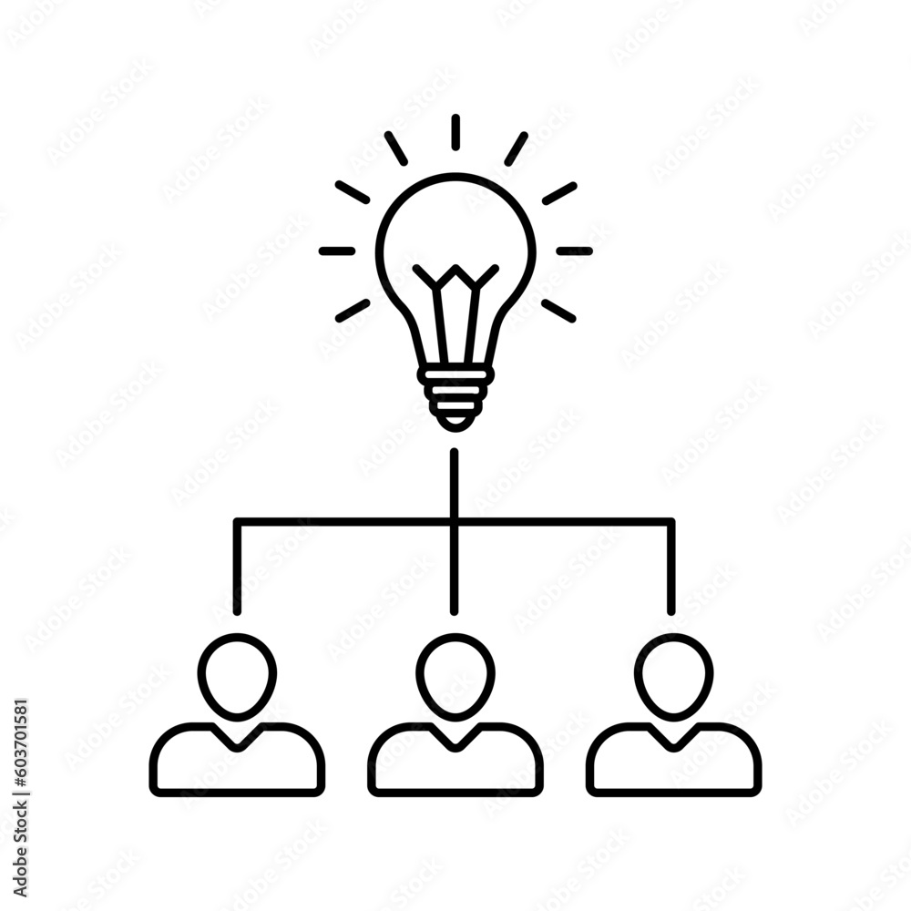 illustration of teamwork thinking an idea icon vector illustration of teamwork thinking an idea icon vector