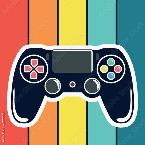 Joystick Controller, Analog Joystick, and Game Pad Stick Illustration.For t-shirt prints and other uses.