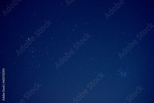 Fototapeta Naklejka Na Ścianę i Meble -  Constellations and various star clusters photographed with wide angle lens.