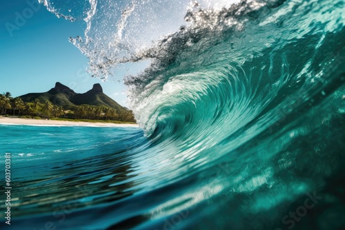 Tropical Waves: Capturing the Beauty and Majesty of a Close-Up Wave in an Island Setting