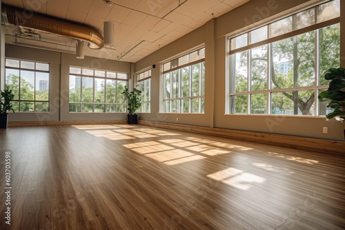 Zen Space: Serene Yoga Studio with Eco-Friendly Bamboo Flooring for a Natural Vib © Arthur