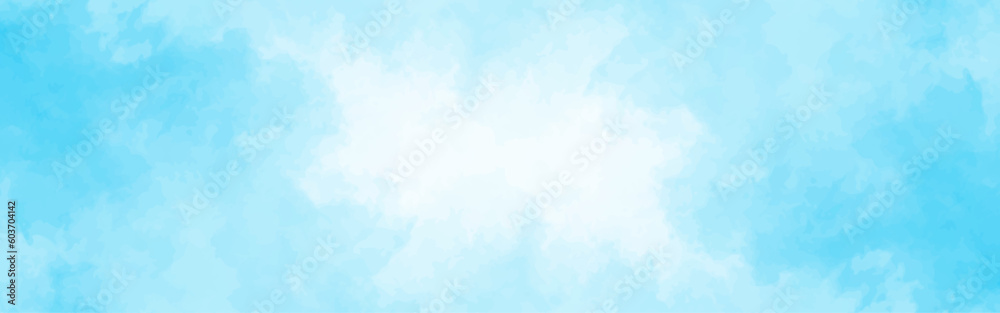 blue sky with white clouds in sunny weather .Blue Sky vector .White cumulus clouds formation in blue sky .blue water surface background .Panorama.	
