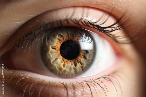 light greenc lose-up of human eye, shot vivid colors of iris and pupil, ophthalmology eye health