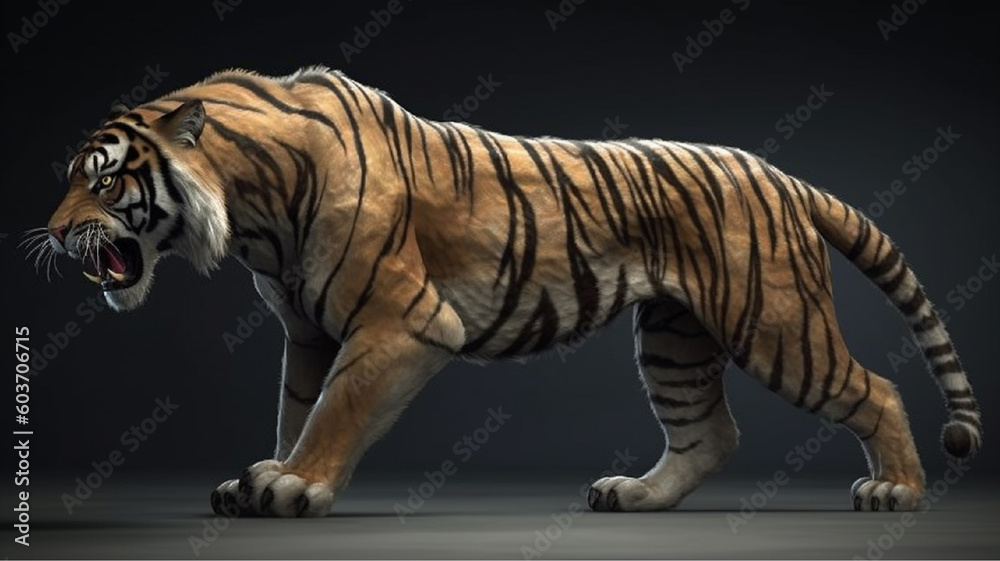 roaring beast tiger(3D rendering) roaring beast tiger(3D rendering)