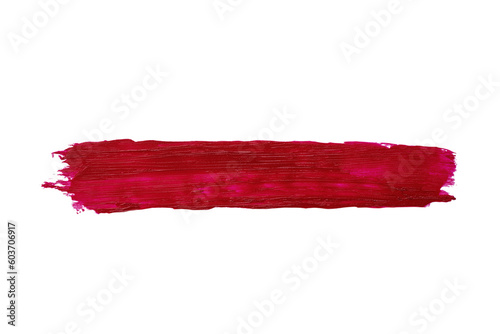 Foto Red lipstick swatch isolated on transparent background
