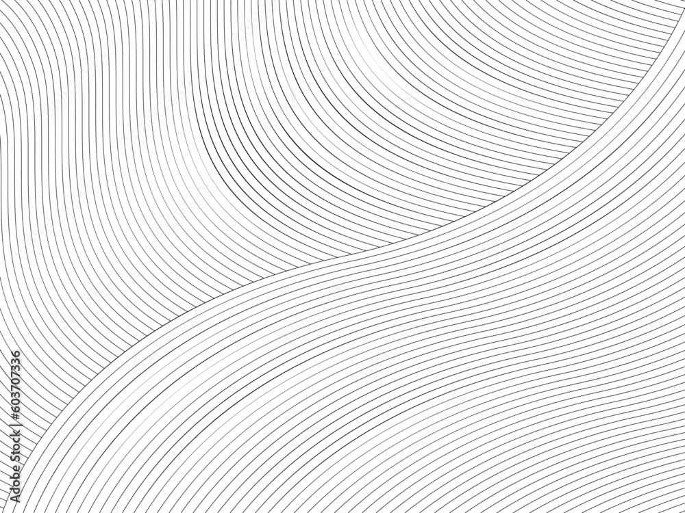 Vector Illustration of curve black  lines on white background, wallpaper