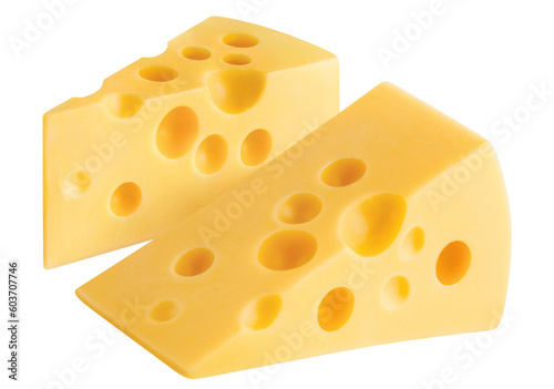 Delicious cheese pieces cut out