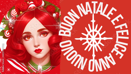 Buon natale e Felice anno nuovo - greeting card - ideal for website, invitation, presentation, email, card, postcard, book, poster, playbill, printable , banner