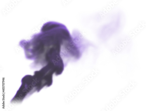 Purple smoke on transparent background 