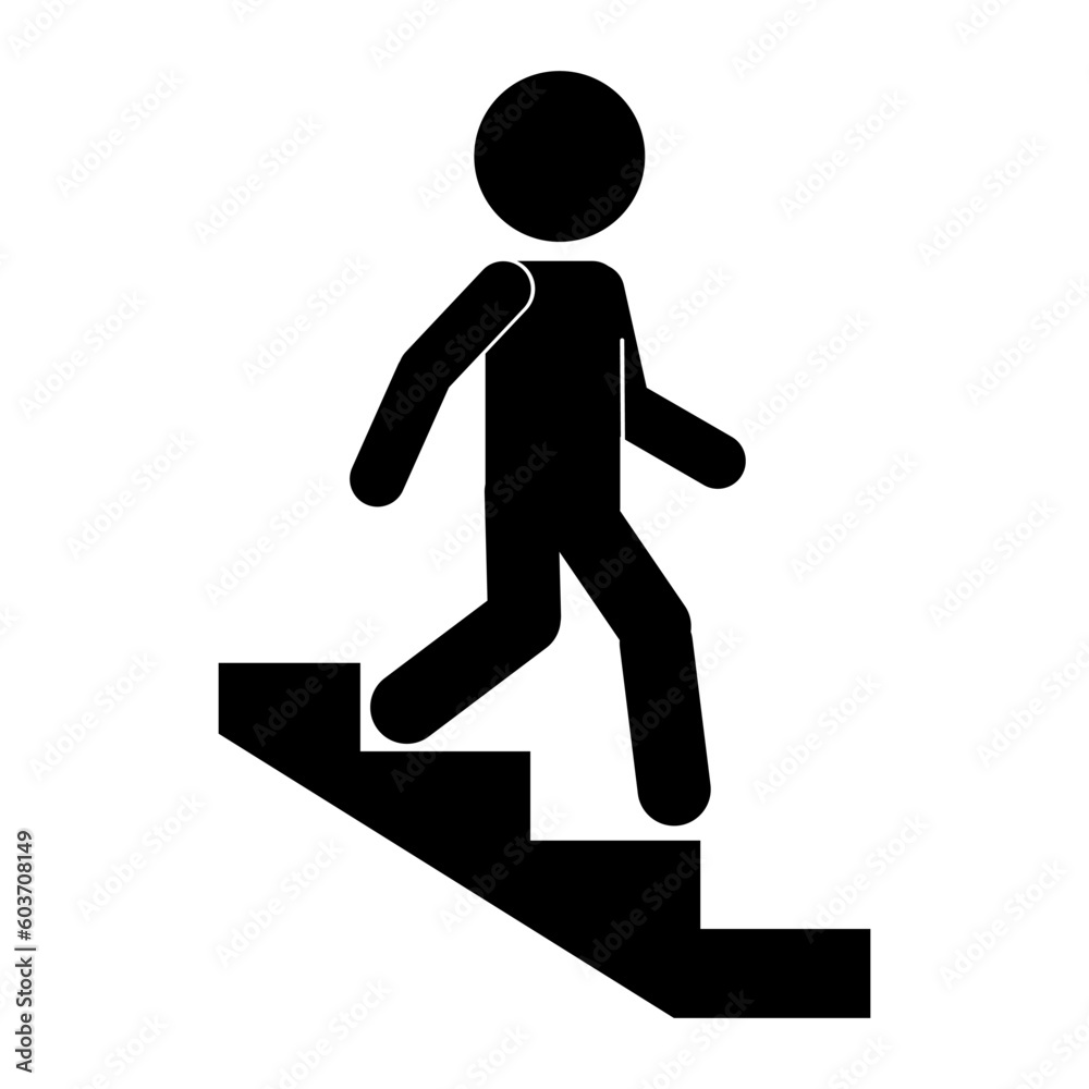 descent, rise, arrow, safety, danger, ascending, hazard, info, entrance, pictographs, downstairs, design, attention, progress, job, upstairs, exit, silhouette, climb, isolated, icon, label, sign, buil
