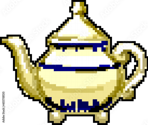 drink vintage teapot game pixel art retro vector. bit drink vintage teapot. old vintage illustration
