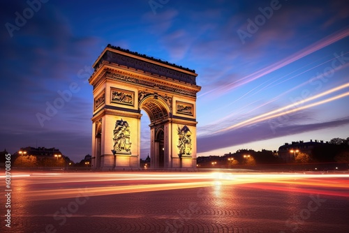 Grandeur of the Arc de Triomphe at Sunset - AI Generated © dasom