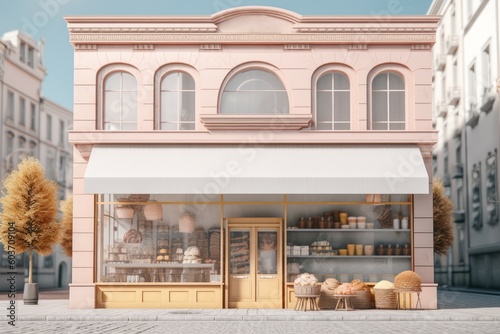 Fototapeta Naklejka Na Ścianę i Meble -  Bakery shop building. Generate Ai