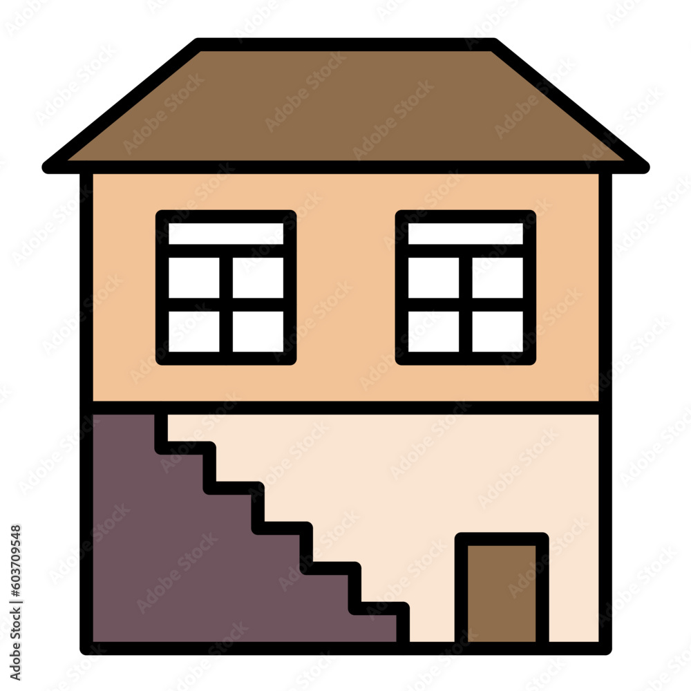 Basement Line Color Icon Basement Line Color Icon
