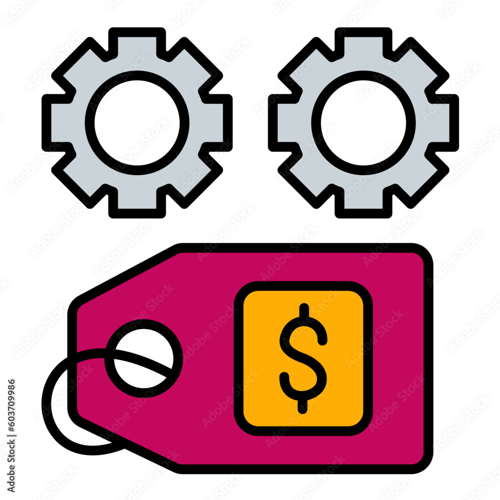 Cost Management Line Color Icon Cost Management Line Color Icon