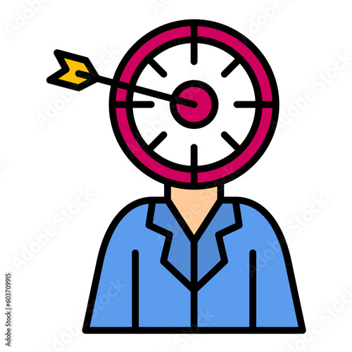 Head Hunting Line Color Icon