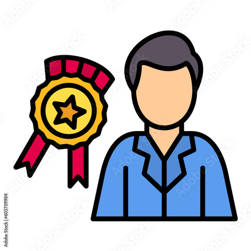 Rewarding Employees Line Color Icon