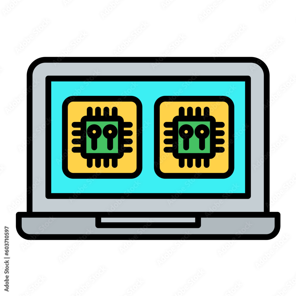 Laptop Line Color Icon Laptop Line Color Icon