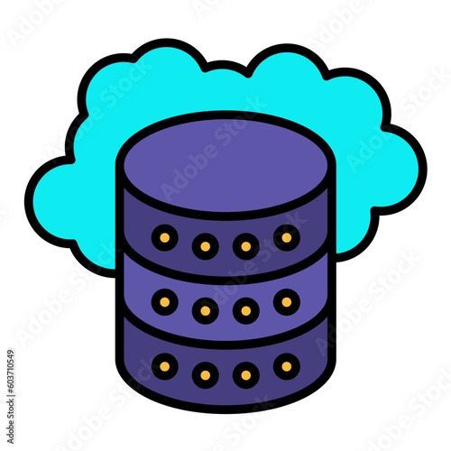 Cloud Storage Line Color Icon