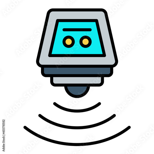 Smart Water Sensor Line Color Icon