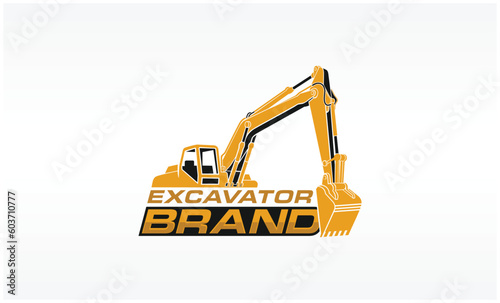 excavator logo icon vector silhouette isolated for transport and building company
