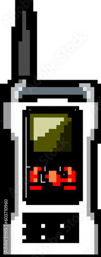 portable walkie talkie game pixel art retro vector. bit portable walkie talkie. old vintage illustration
