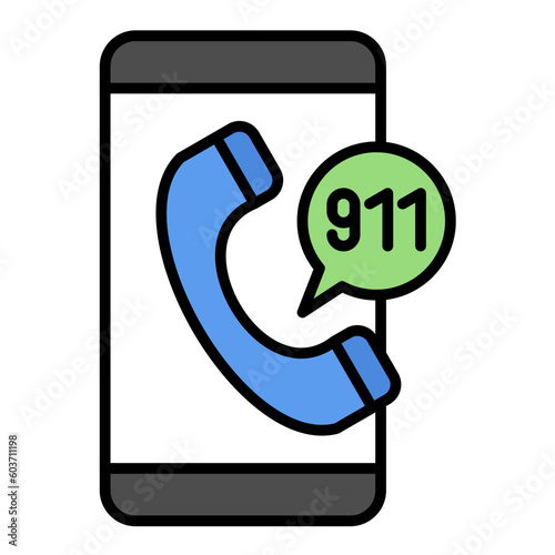 Emergency Call Line Color Icon