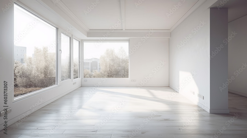 white apartment empty room no furniture clean space interior daylight,image ai generate white apartment empty room no furniture clean space interior daylight,image ai generate