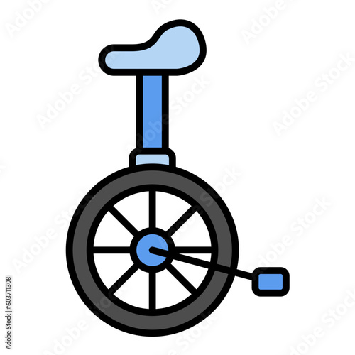 Unicycle Line Color Icon